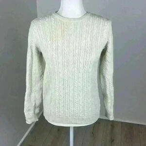 Listicle Cable Knit Crew Neck Sweater - Cream